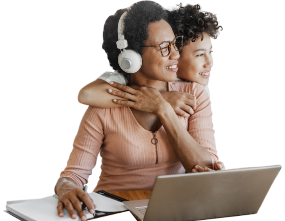 two people using computer