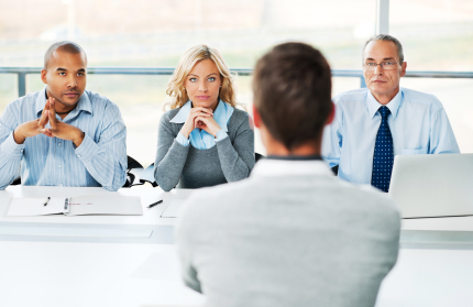 professionals conducting a mock interview lab