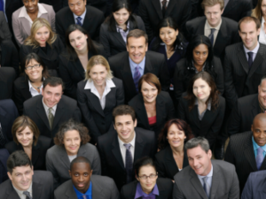 workforce professionals standing as a group