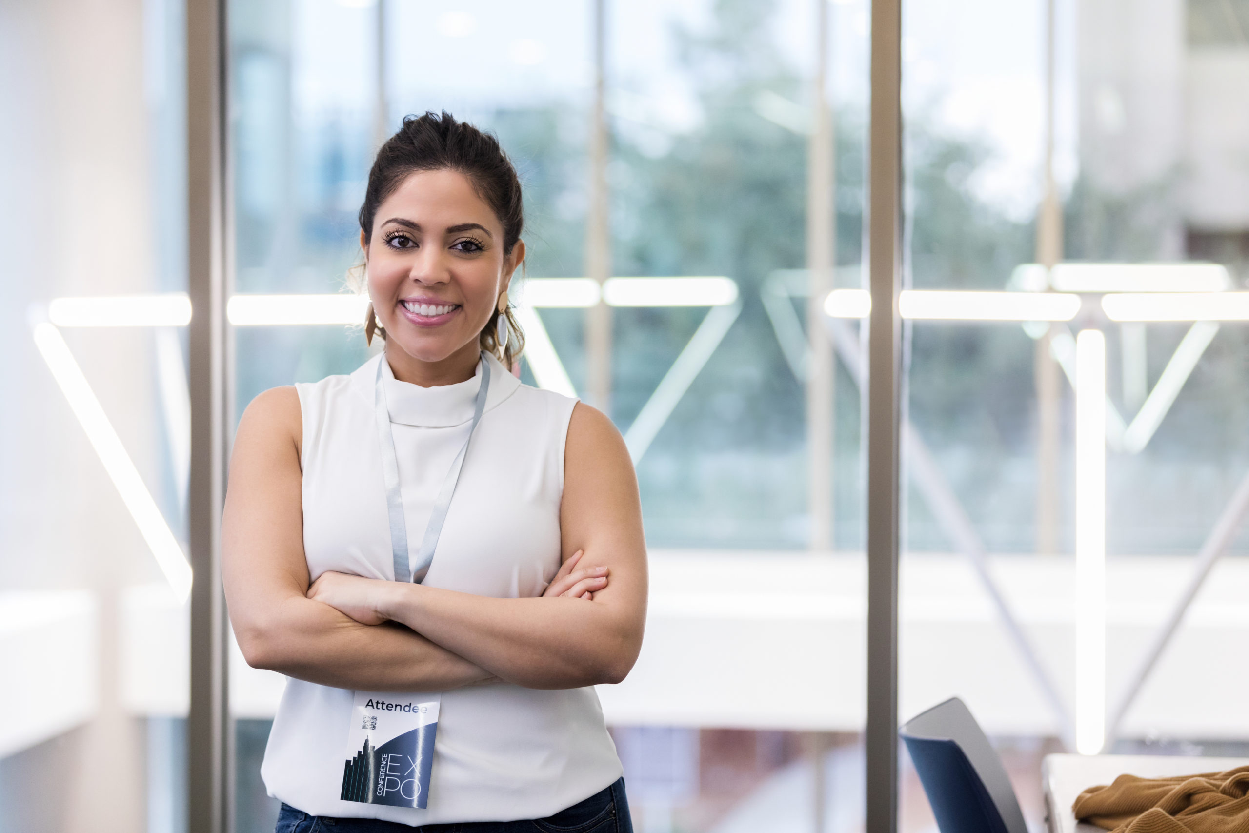 Woman standing and smiling